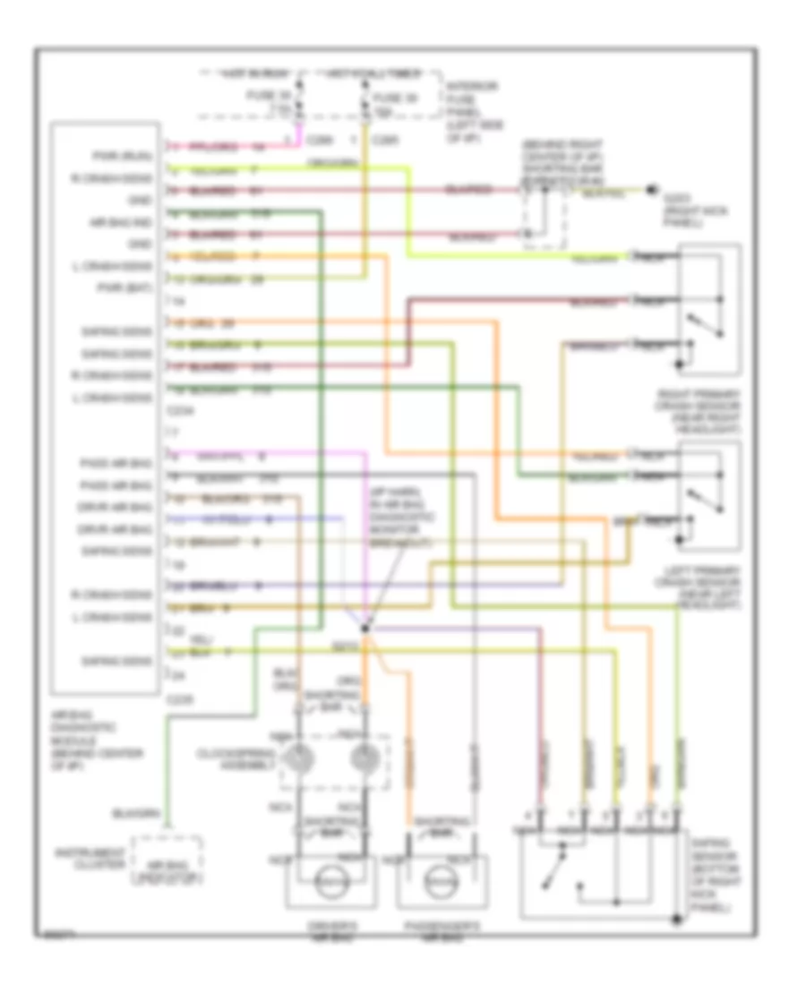Supplemental Restraint Wiring Diagram for Mercury Mystique GS 1997