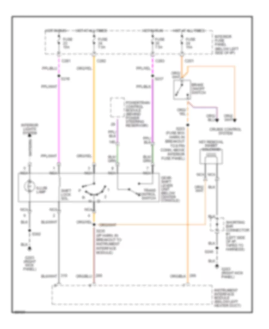 Shift Interlock Wiring Diagram for Mercury Mystique LS 1997