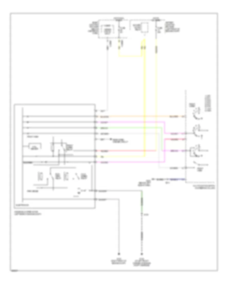 Электросхема передних стеклоочистителей дворников и омывателя лобового стекла, Кроме Гибрида для Mercury Mariner 2008
