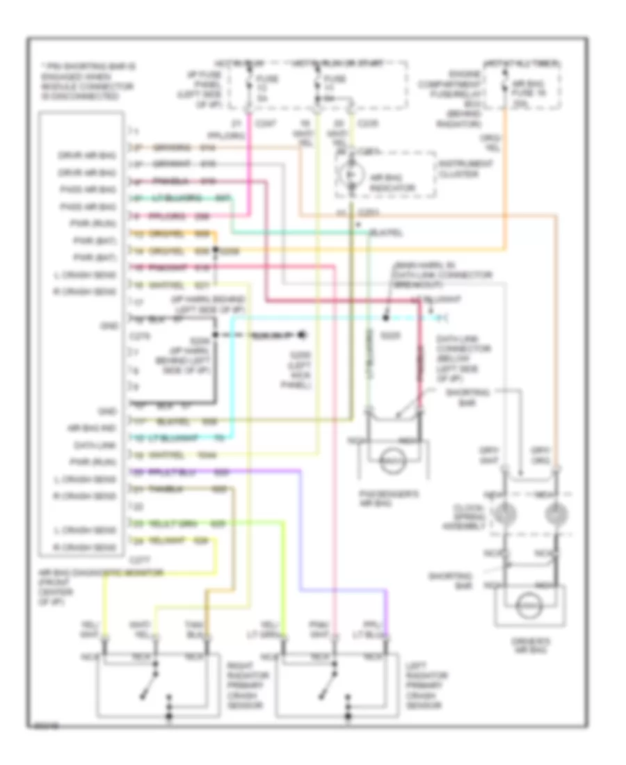 Supplemental Restraint Wiring Diagram for Mercury Sable GS 1997