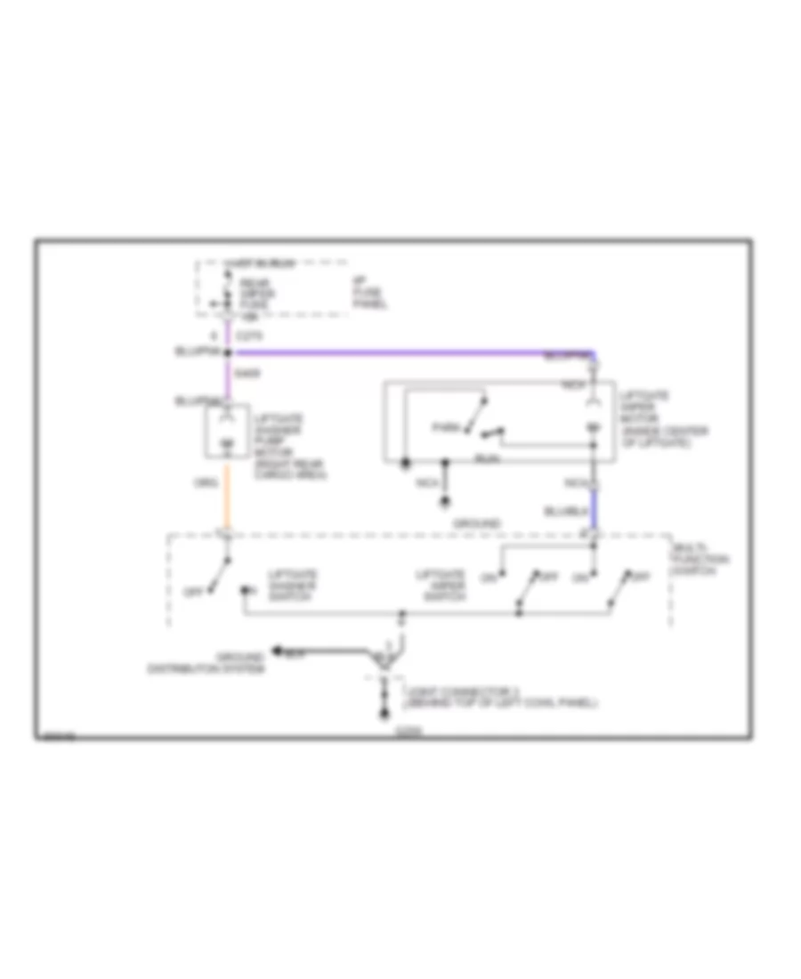 Rear WiperWasher Wiring Diagram for Mercury Tracer GS 1997
