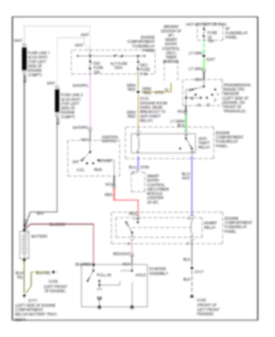 Starting Wiring Diagram, with Anti-theft for Mercury Villager GS 1997