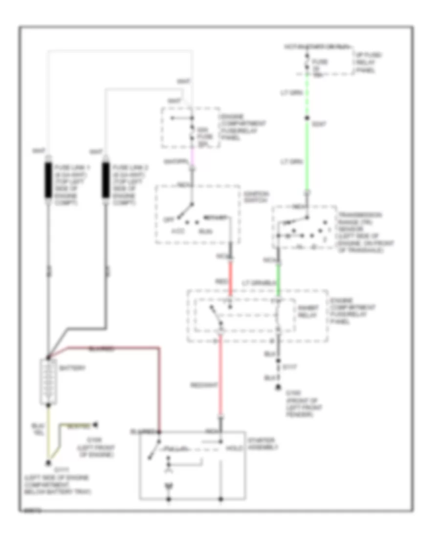 Starting Wiring Diagram, without Anti-theft for Mercury Villager GS 1997