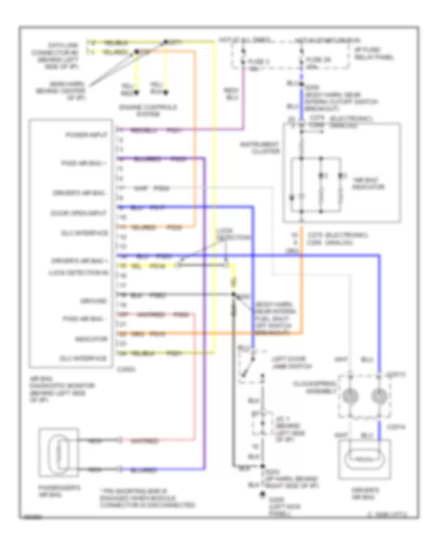 Supplemental Restraint Wiring Diagram for Mercury Villager GS 1997
