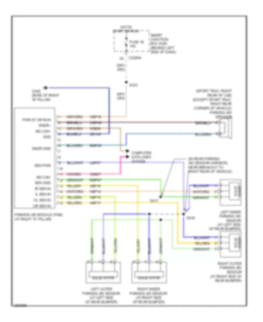 Parking Assistant Wiring Diagram for Mercury Mountaineer 2008