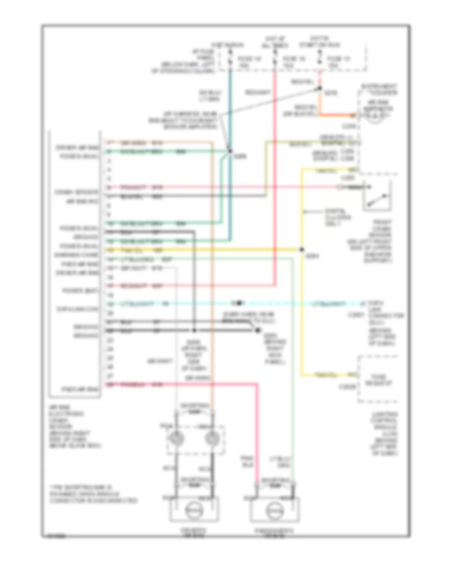 Supplemental Restraint Wiring Diagram for Mercury Grand Marquis LS 1998