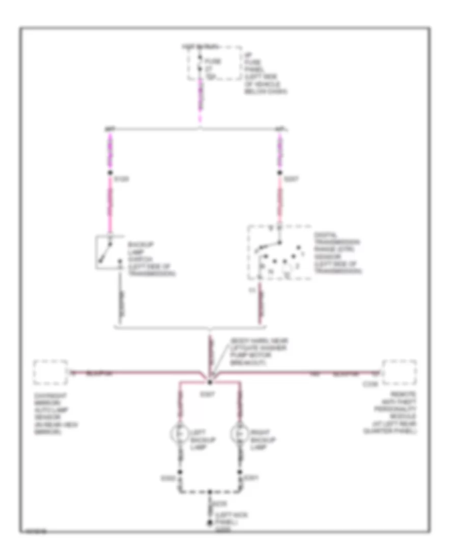 Backup Lamps Wiring Diagram for Mercury Mountaineer 1998
