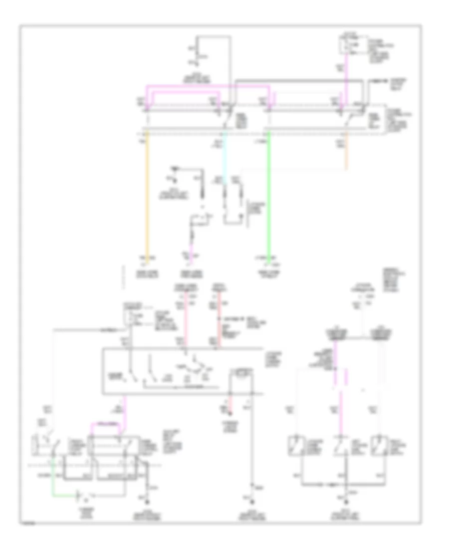 Электросхема заднего стеклоочистителя дворника и омывателя для Mercury Mountaineer 1998