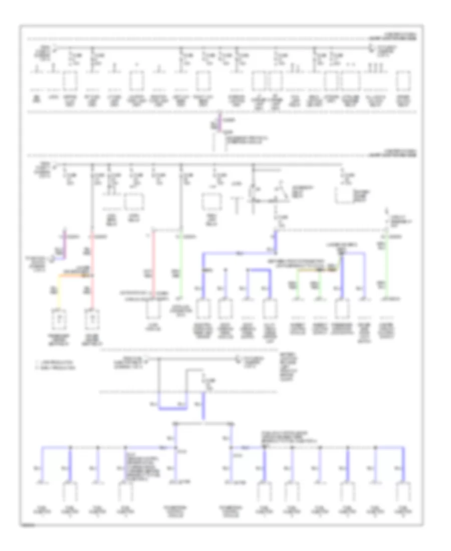 Power Distribution Wiring Diagram, Except Hybrid (2 of 4) for Mercury Mariner 2009