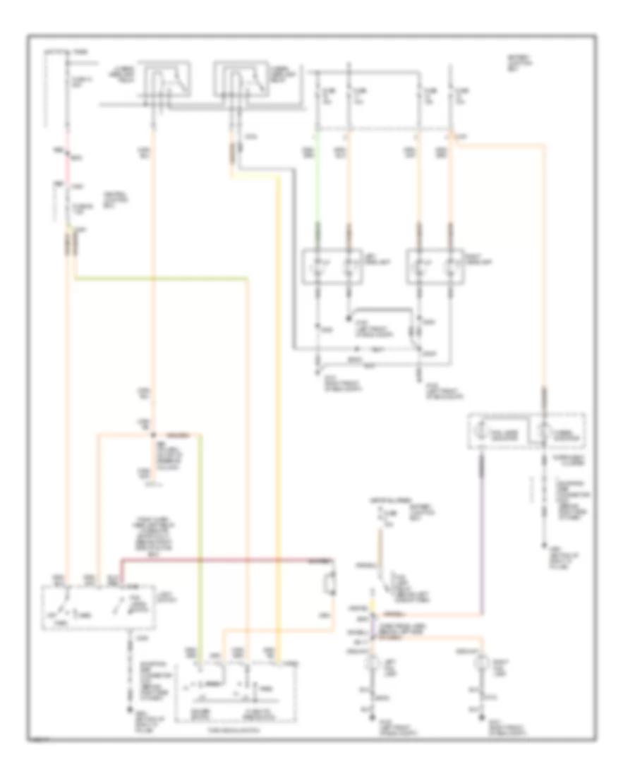 HeadlampsFog Lamps Wiring Diagram, without DRL for Mercury Mystique 1998