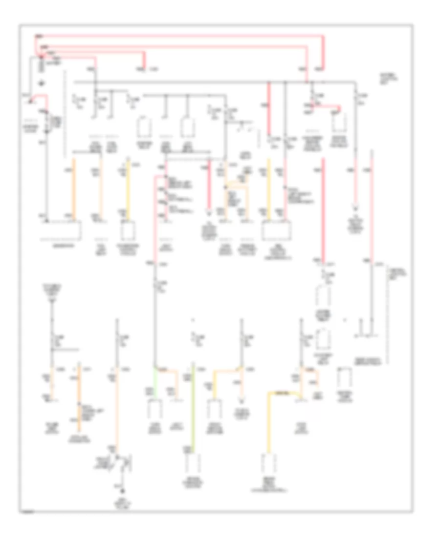 Power Distribution Wiring Diagram 1 of 4 for Mercury Mystique 1998