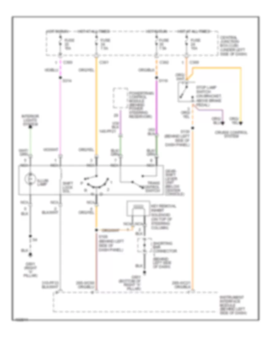 Shift Interlock Wiring Diagram for Mercury Mystique 1998