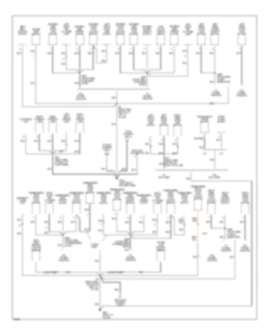 Ground Distribution Wiring Diagram 2 of 3 for Mercury Mystique GS 1998