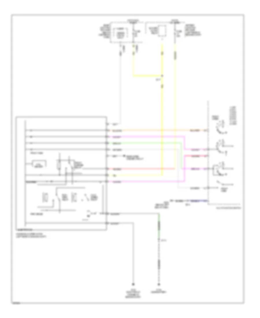 Электросхема передних стеклоочистителей дворников и омывателя лобового стекла, Гибрид для Mercury Mariner Premier 2009
