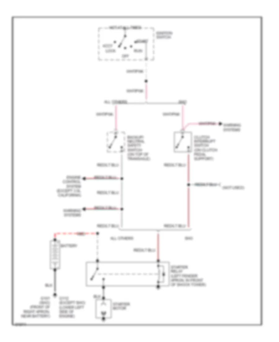 Starting Wiring Diagram for Mercury Sable GS 1990