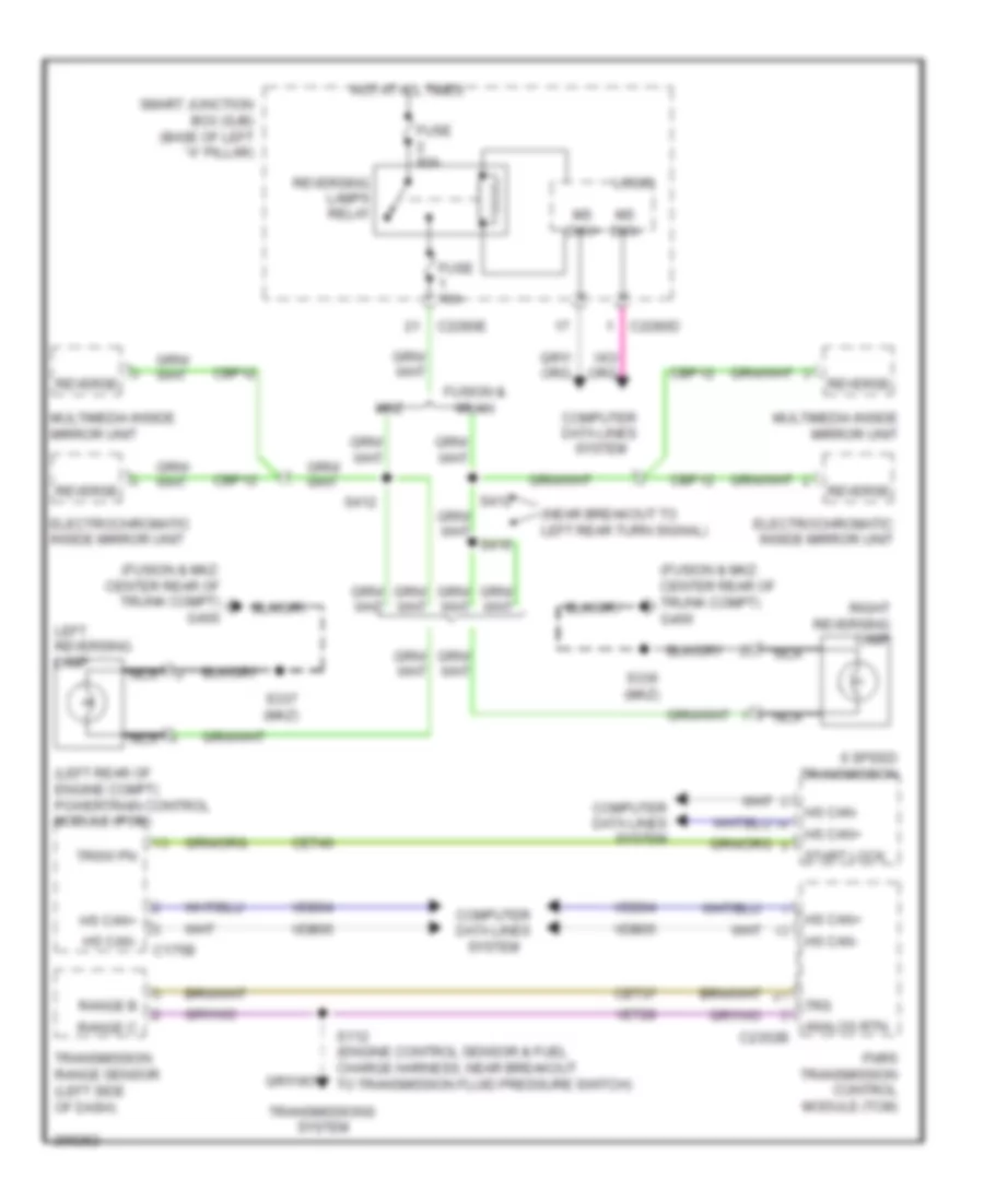 Backup Lamps Wiring Diagram A T for Mercury Milan 2009