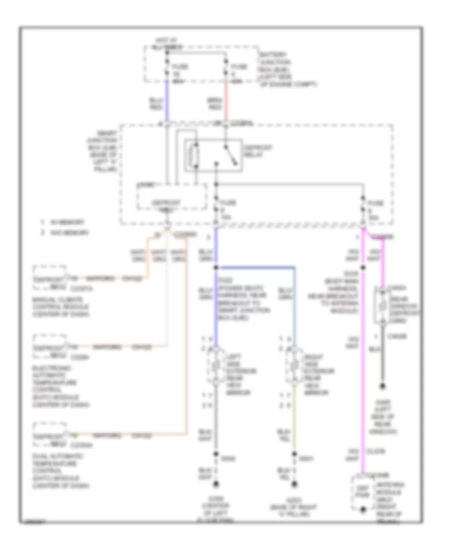 Defoggers Wiring Diagram for Mercury Milan Premier 2009