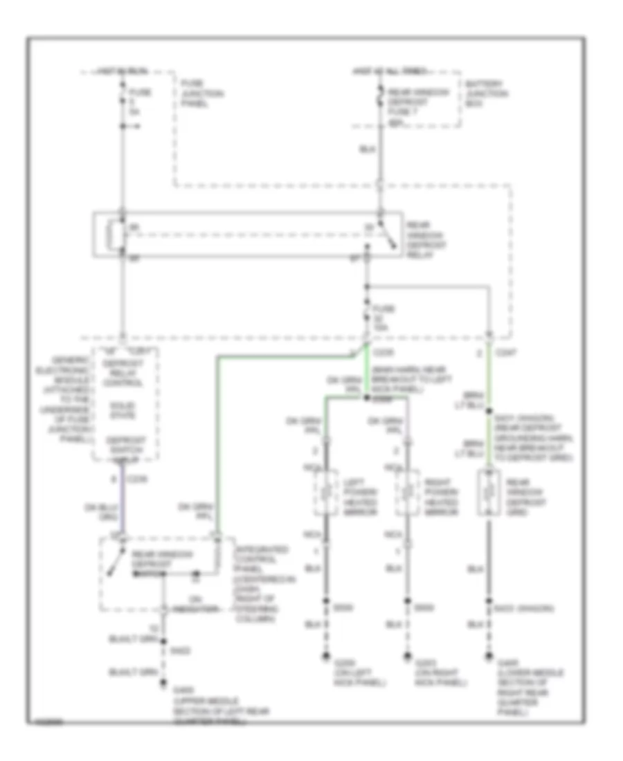 Defogger Wiring Diagram for Mercury Sable LS 1998