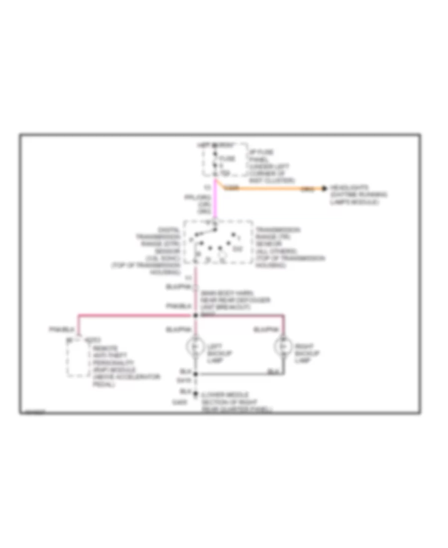 Backup Lamps Wiring Diagram Sedan for Mercury Sable LS 1998