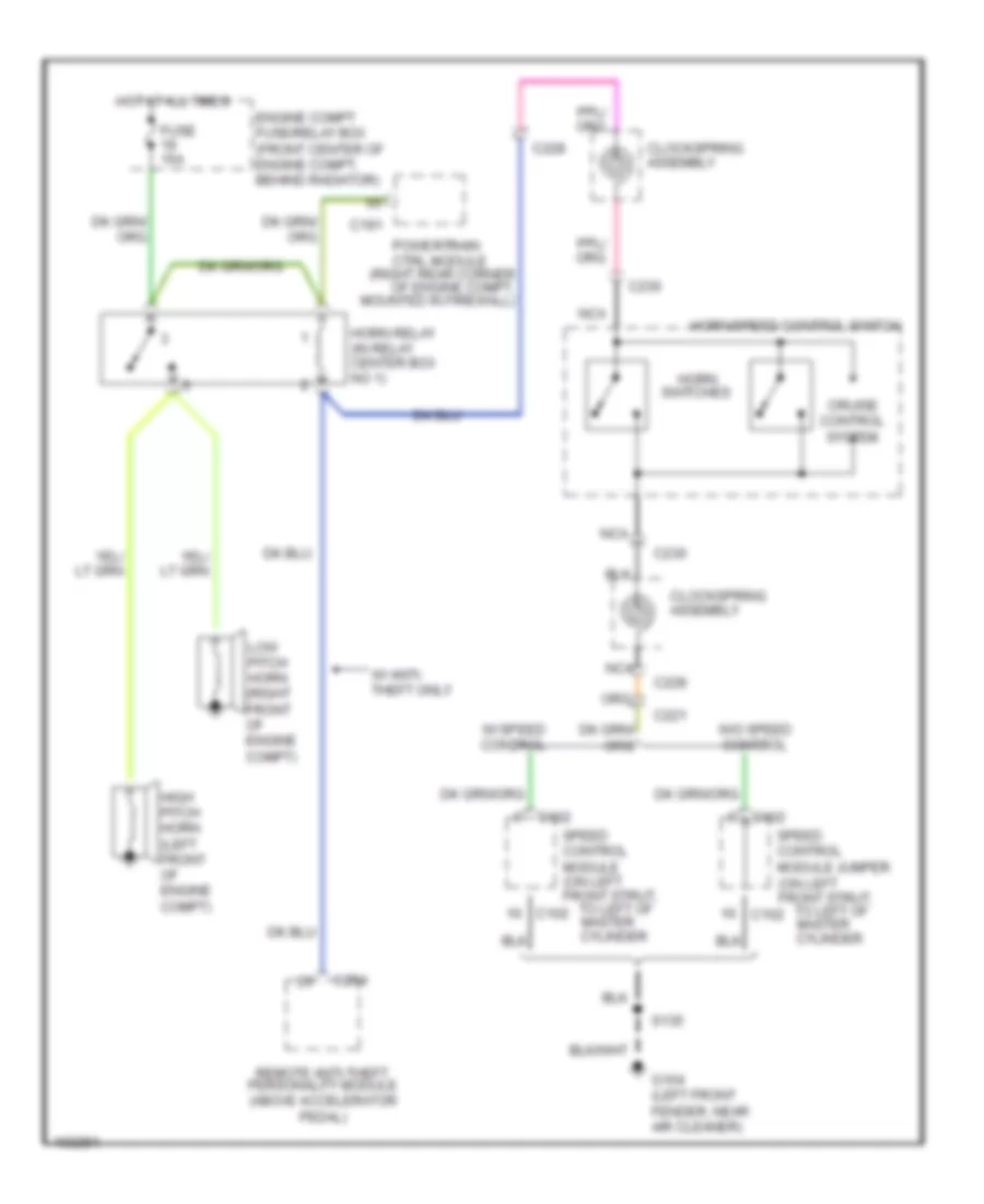 Horn Wiring Diagram for Mercury Sable LS 1998