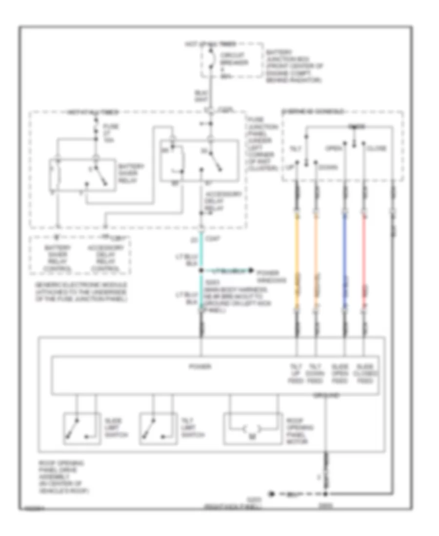 Power Top Sunroof Wiring Diagrams for Mercury Sable LS 1998