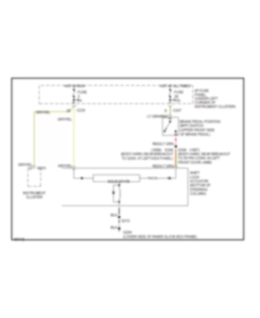 Shift Interlock Wiring Diagram for Mercury Sable LS 1998