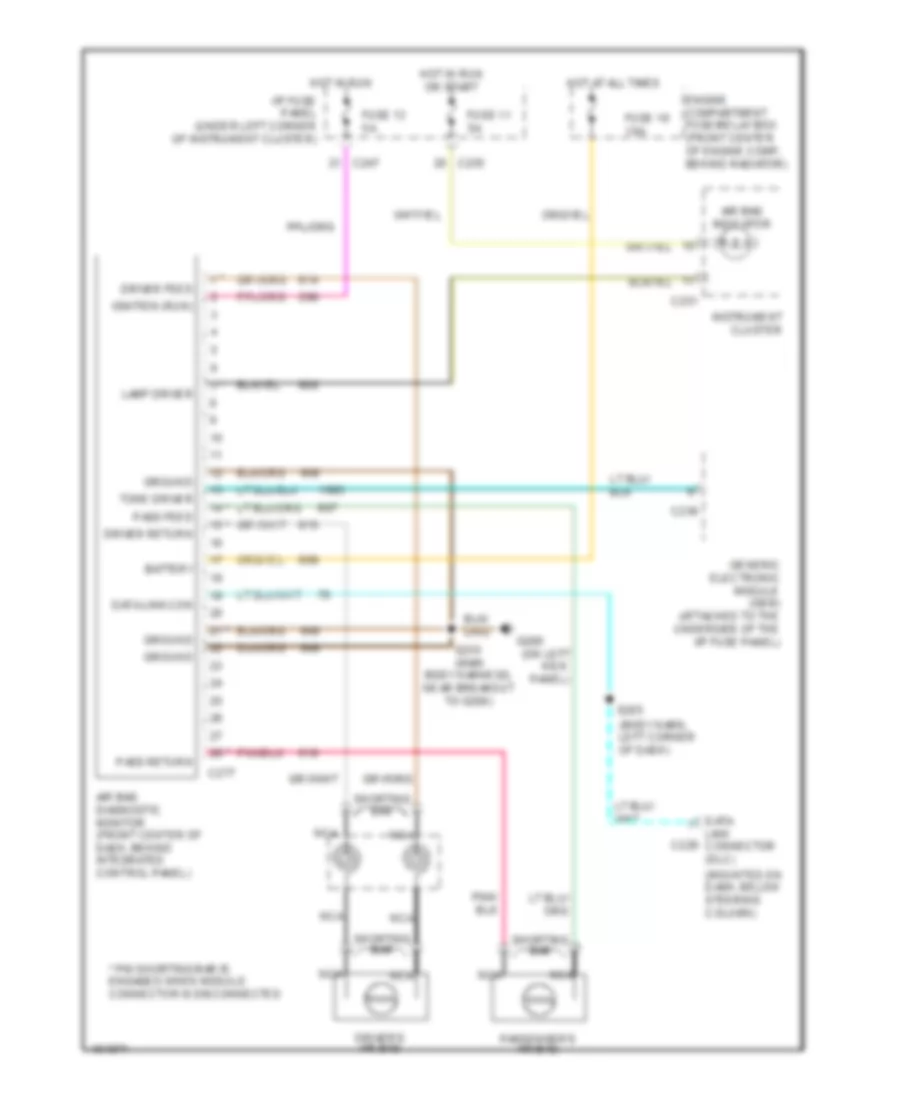 Supplemental Restraint Wiring Diagram for Mercury Sable LS 1998