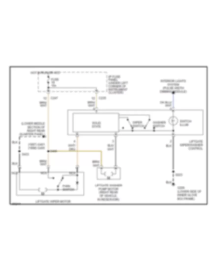 Rear Wiper Washer Wiring Diagram for Mercury Sable LS 1998