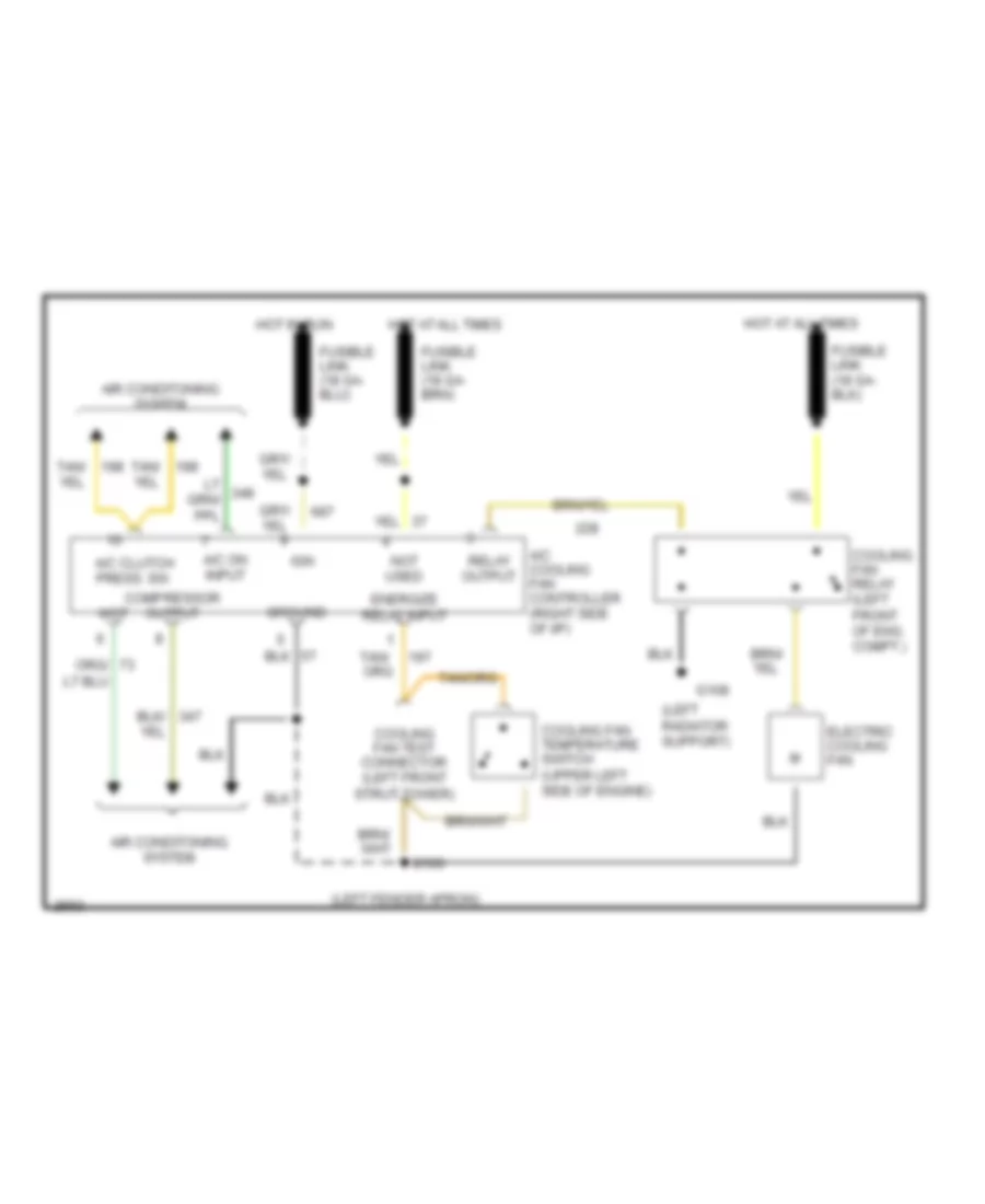 Электросхема системы охлаждения, С счет для Mercury Topaz LS 1990