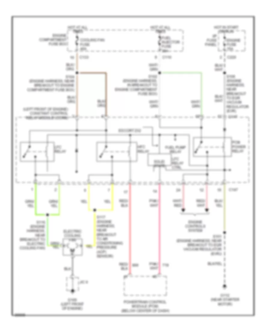 Cooling Fan Wiring Diagram for Mercury Tracer GS 1998
