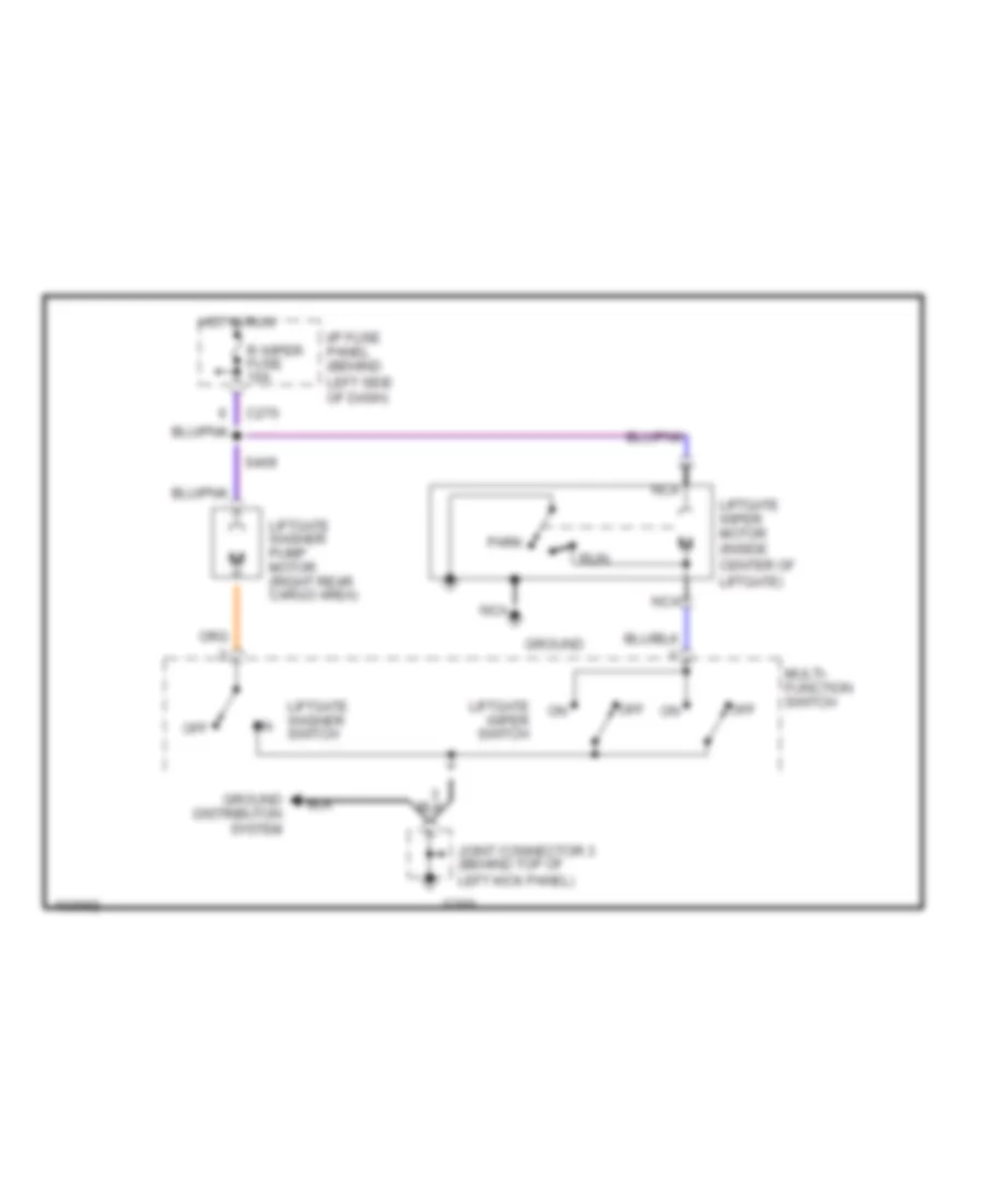 Rear WiperWasher Wiring Diagram for Mercury Tracer GS 1998