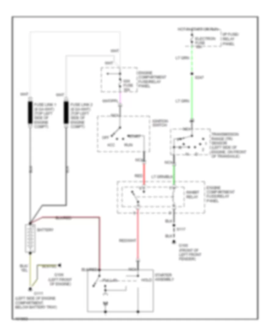 Starting Wiring Diagram, without Anti-theft for Mercury Villager GS 1998