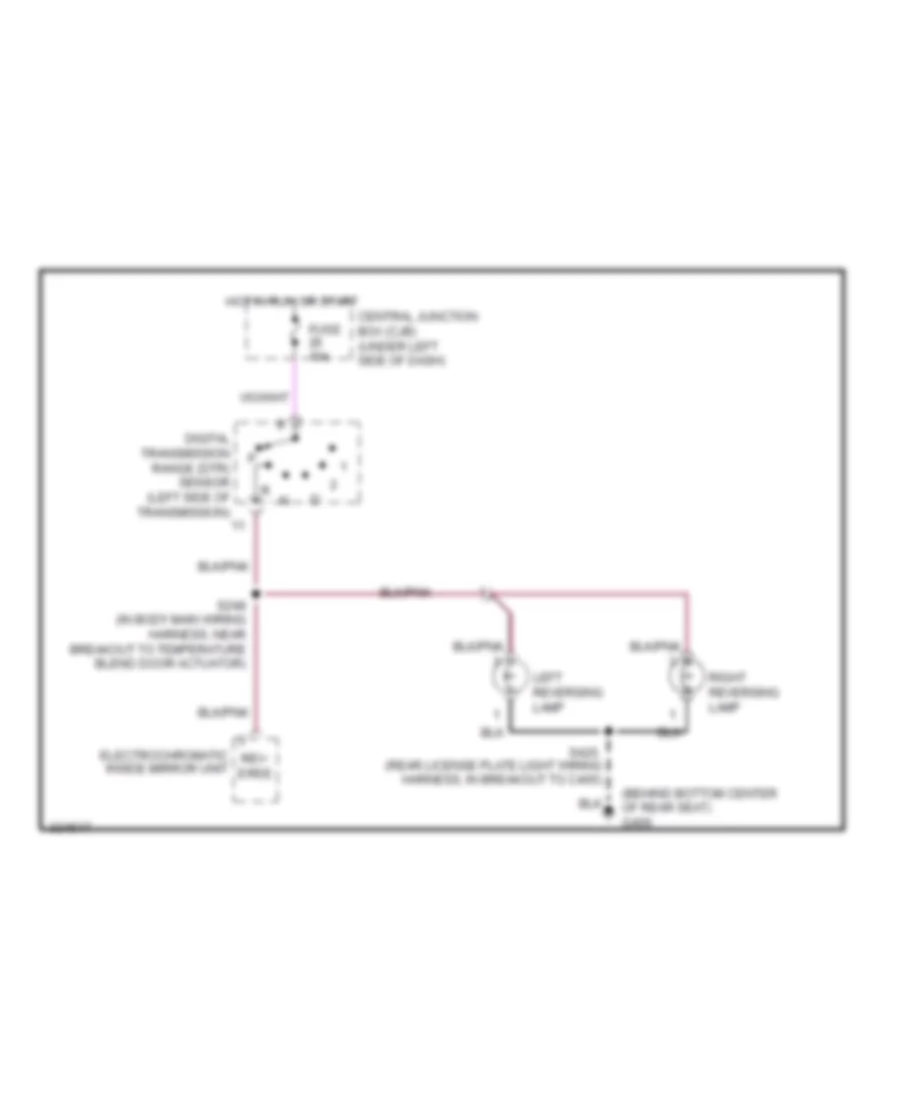 Back up Lamps Wiring Diagram for Mercury Grand Marquis LS 2010