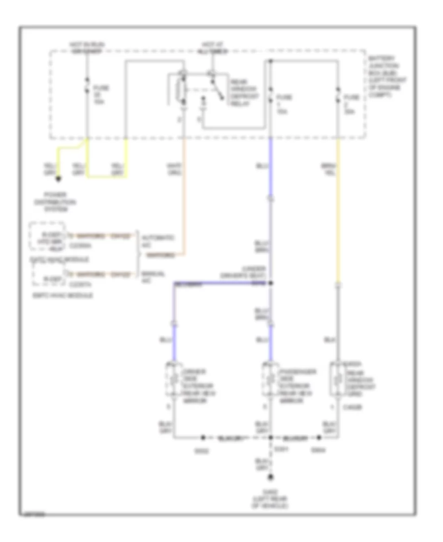 Defoggers Wiring Diagram Except Hybrid for Mercury Mariner 2010