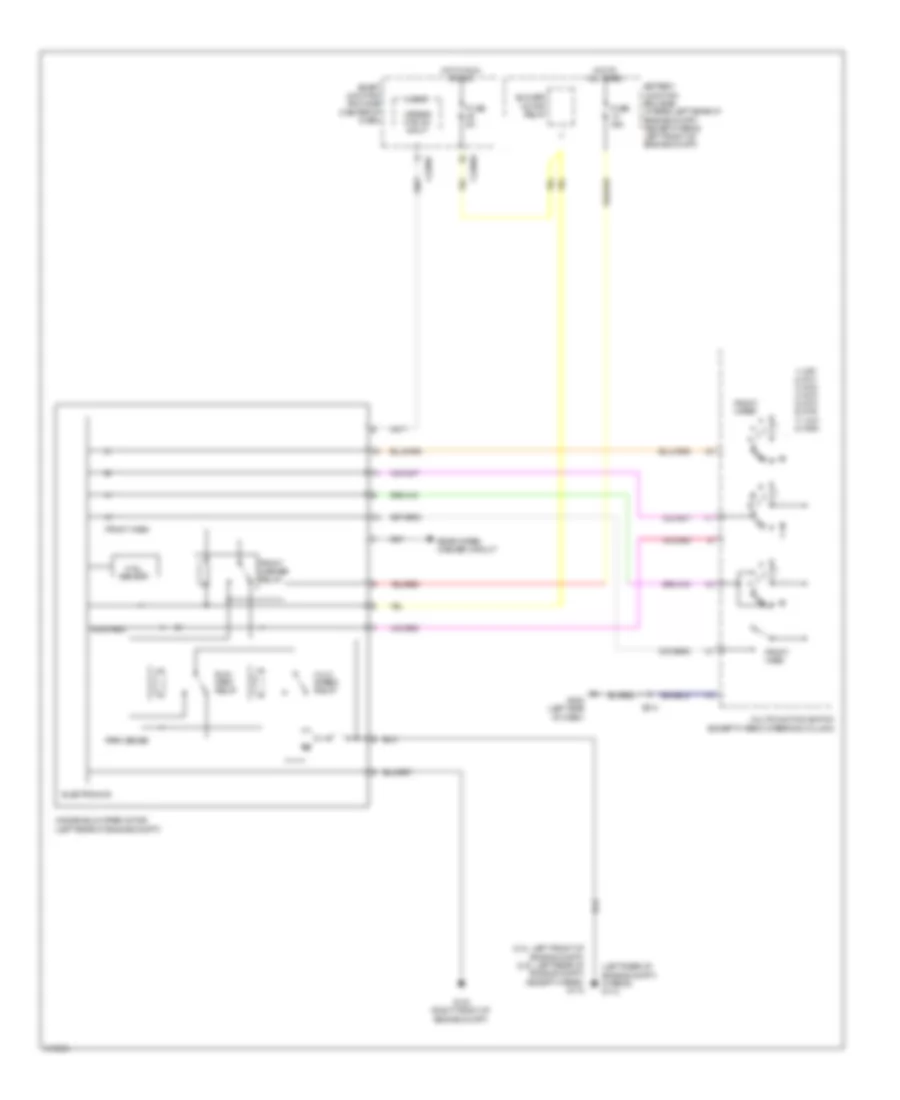 Электросхема передних стеклоочистителей дворников и омывателя лобового стекла для Mercury Mariner Hybrid 2010
