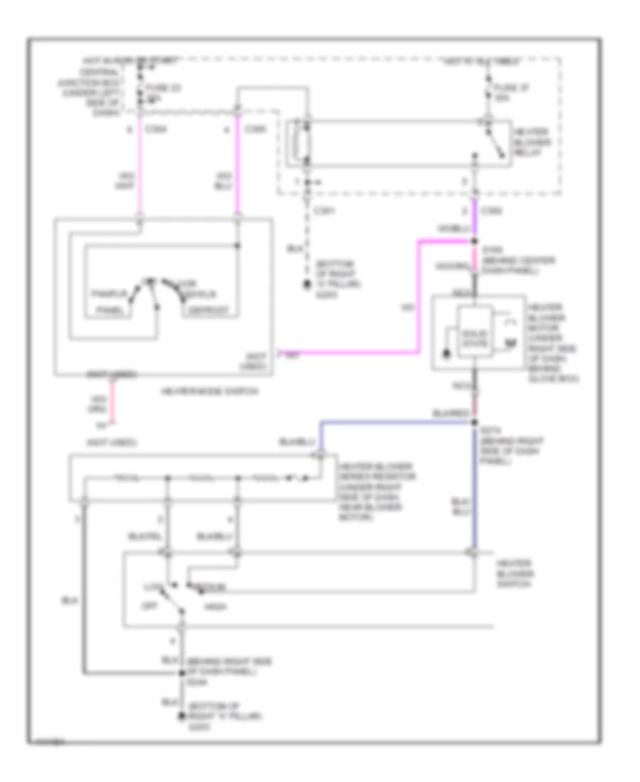 схема нагревателя для Mercury Cougar 1999