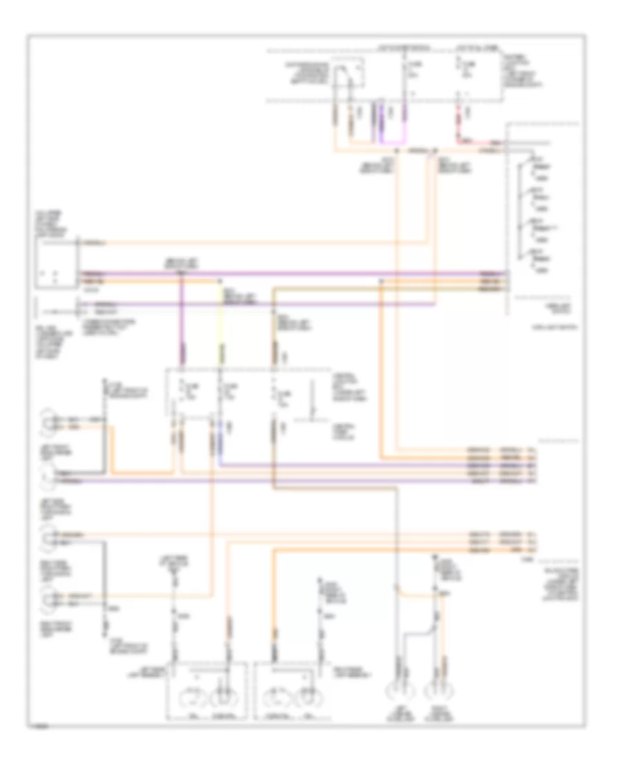 Park  License Lamps Wiring Diagram, High Option Content with Auxiliary Warning for Mercury Cougar 1999