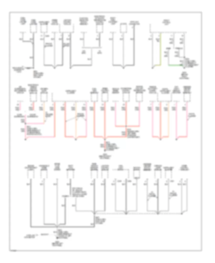 Ground Distribution Wiring Diagram (2 of 3) for Mercury Grand Marquis GS 1999