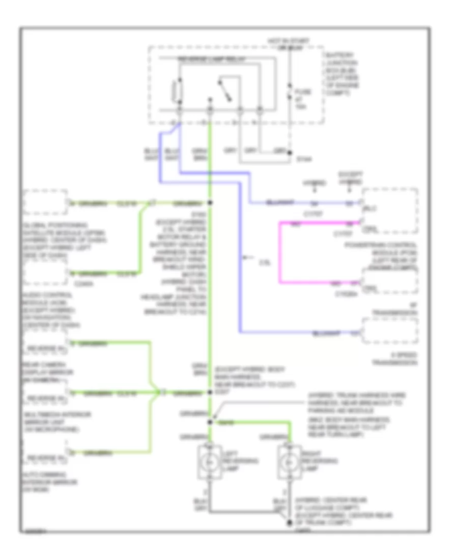 Backup Lamps Wiring Diagram A T for Mercury Milan 2010