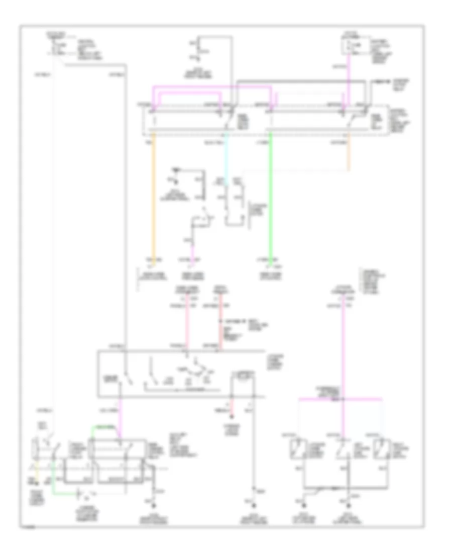 Электросхема заднего стеклоочистителя и омывателя стекла для Mercury Mountaineer 1999