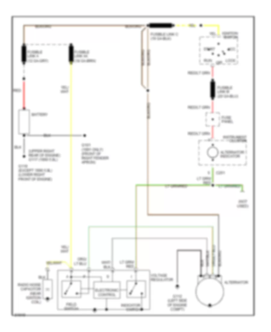 Charging Wiring Diagram Police Option for Mercury Grand Marquis LS 1991