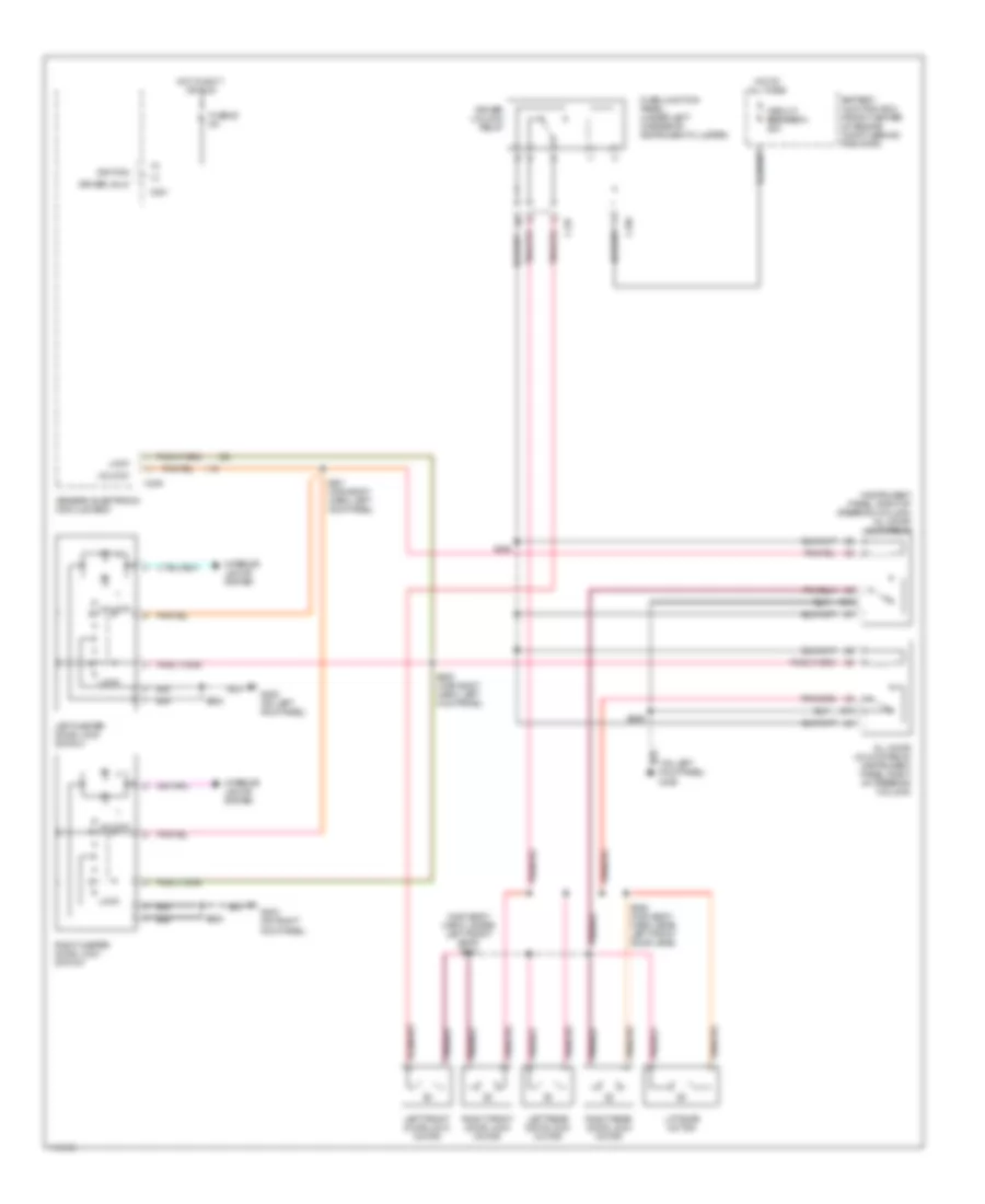 Power Door Lock Wiring Diagram, without Keyless Entry for Mercury Sable GS 1999