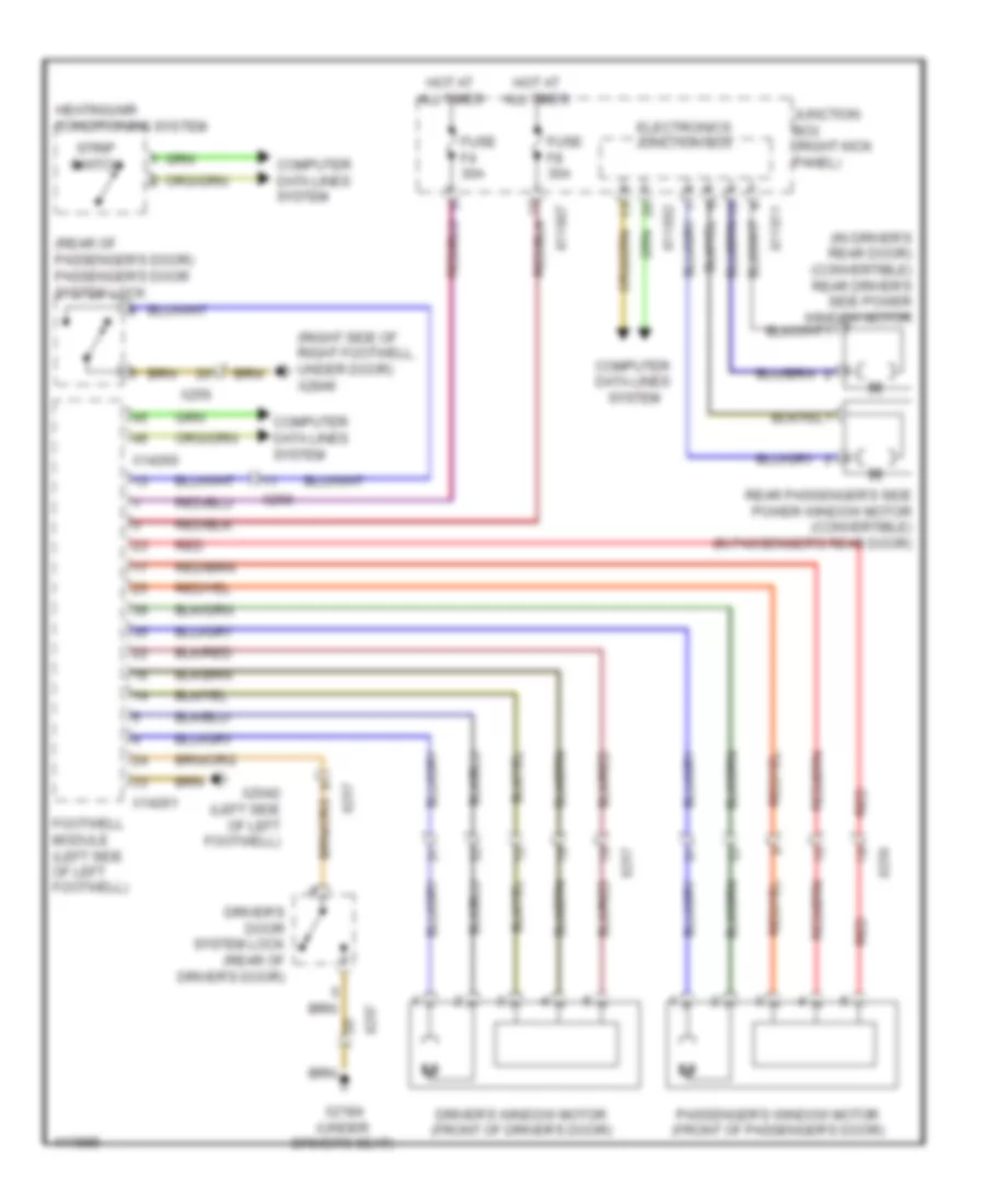 Power Windows Wiring Diagram, Except Countryman & Paceman для MINI Cooper S Paceman ALL4 2013