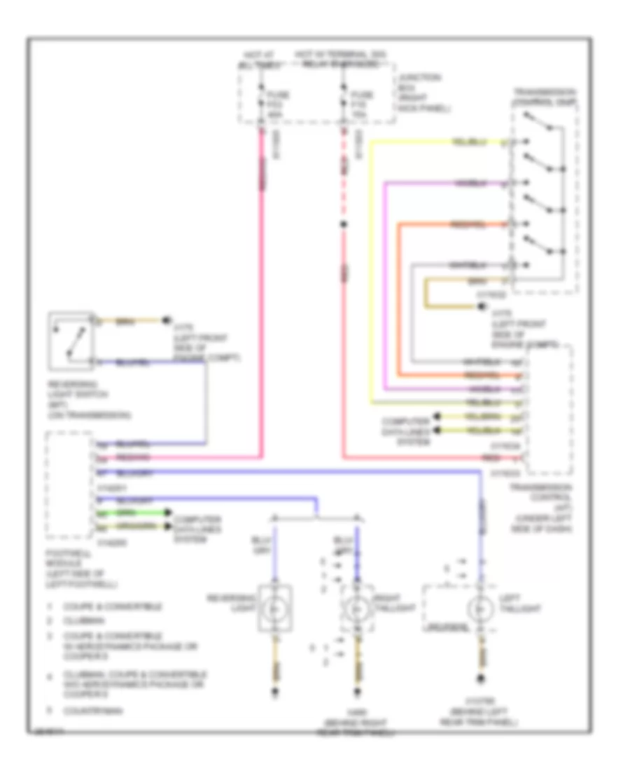 Backup Lamps Wiring Diagram for MINI Cooper S Countryman ALL4 2012