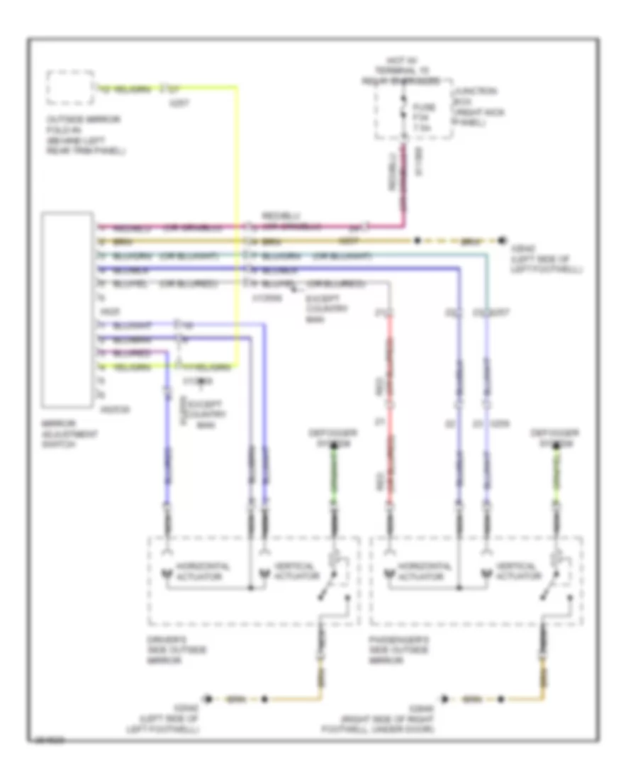 Power Mirrors Wiring Diagram for MINI Cooper S Countryman ALL4 2012