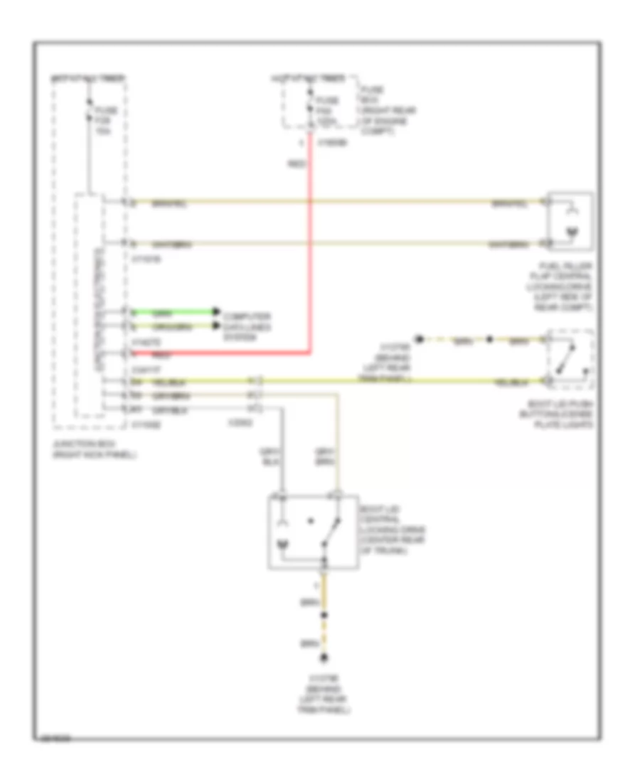 Trunk  Fuel Door Release Wiring Diagram Convertible for MINI Cooper S Countryman ALL4 2012