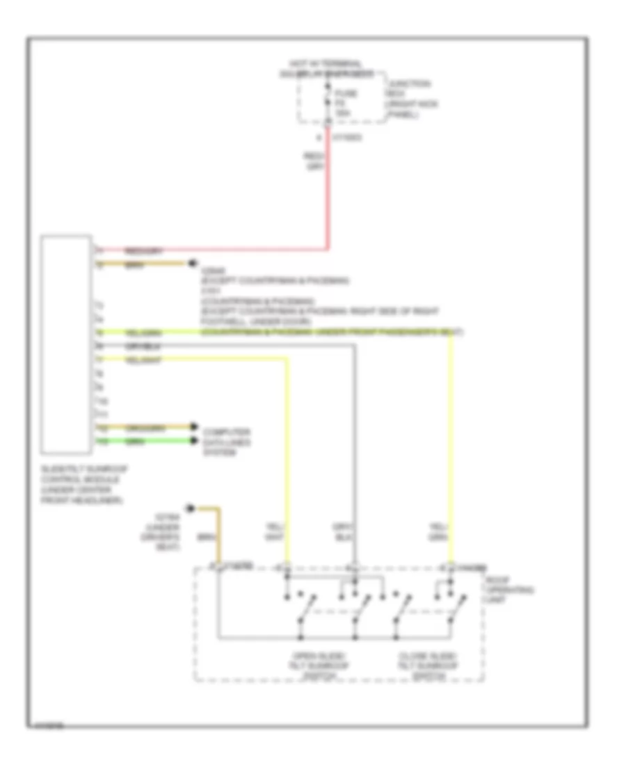 Sunroof Wiring Diagram for MINI Cooper Clubman 2013