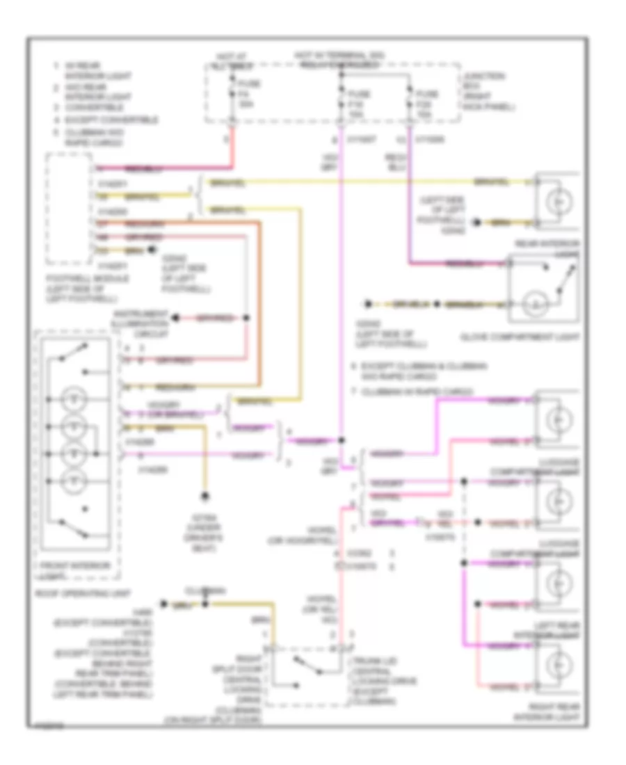 Courtesy Lamps Wiring Diagram, without Interior Lights Package for MINI Cooper S 2013