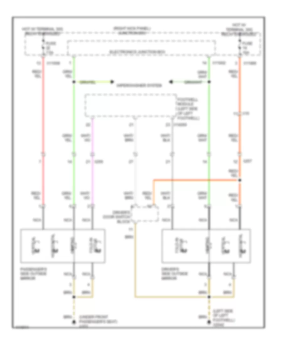 Power Mirrors Wiring Diagram with LIN bus Function for MINI Cooper S 2013