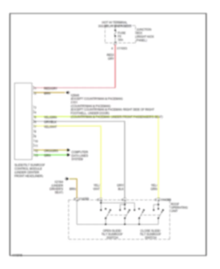 Sunroof Wiring Diagram for MINI Cooper S 2013